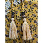 Ashley Mason Mason‎ & Belle Mustard Floral Embroidered Peasant Blouse Size M Photo 5