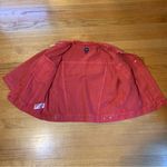 Gap Denim Wide Sleeve Ruffle Denim Jacket Red Coral Women’s Small NWT Photo 5