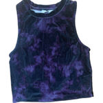 Topshop  Velvet Velveteen Velour Purple Tie Dye Crop Top Size Small 4-6 Photo 0