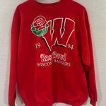 Vintage 1994 Crewneck Sweatshirt Wisconsin Badgers‎ Rosebowl XL Made in USA Red Photo 0