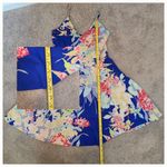 Yumi Kim Womens XS Floral Spaghetti Strap Fit & Flare Mini Dress Blue Pink Photo 3