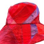 Homemade Quilted Patchwork Bohemian Festival Bucket Hat Size Small Red Photo 5
