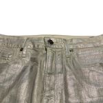 Good American  Good Skirt Coated Silver Metallic Mini Length Size 4 Women's Photo 2