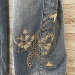 White House | Black Market Womens 6 Jeans Girlfriend Mid-Rise Floral Embroidery Photo 2