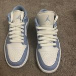 Jordan Women's Sneakers in White and Sky Blue Photo 2