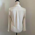 ZARA Cream Metallic Dot Print Button Up Collared Shirt size XS Blouse Soft Girl Gold Photo 3