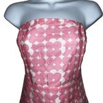 Peppermayo  Linen  Blend White With Pink Flowers Lined Strapless Dress EUC Size 4 Photo 2