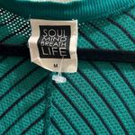 ✨SOUL MIND BREATH LIFE Open Knit Deep V Sz Medium Green & Black Pullover ✨ Photo 2