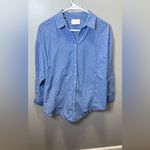 CINQ A SEPT Women's Classic Menswear Shirt Blouse Blue Corset Button Size Small Photo 2