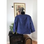 Ruby Rd  Blazer 16 Purple Textured Fabric Long Sleeves Women Jacket Open Front Photo 2