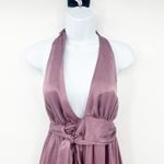 Susana Monaco Womens 100% Silk Y2K Plunge Halter Neck Mini Slip Dress Size 2 Photo 1