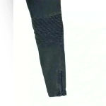 ZARA  Slim Fit Medium Rise Black Moto Jeans with Zipper Ankle‎ Size 4 Photo 3