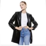 Alice + Olivia  Kylie Embossed Faux Leather Jacket Blazer in Black Size: XS Photo 2