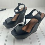 Candie's Candie’s Women’s Black Platform Wedge Sandals – Size 8 Photo 1