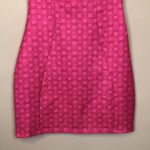 White Fox Boutique White Fox Women’s Barbiecore Retro Hot Pink Square Patterned Mini Bodycon Dress Photo 2