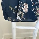 C&E Flutter Sleeve Floral Navy Blouse Size XS Photo 5