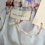 MELLODAY  Women's Off White Floral Satin A-Line Maxi Skirt Large NWT Photo 5