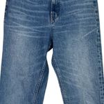 ZARA  Relaxed High Rise Straight Wide Leg Stretch Jeans 6 Medium Blue Wash #4066 Photo 11