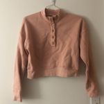 Reformation Marla Button Pullover Sweatshirt in Carnation Pink Size XS Cotton Photo 2