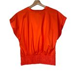 Evereve Women’s Orange Sleeveless Sadie Twist Poplin Top Size M Preppy Classic Photo 4