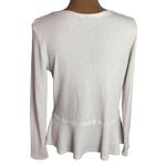 Paper Crane thermal waffle knit scoop neck peplum top in pale cream lilac size S Photo 1