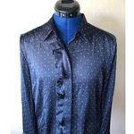 Equipment NWOT  Long Sleeve Ruffle Silk Polka Dot Shirt in Navy Photo 2
