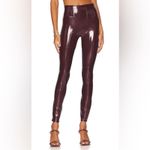 Spanx NWT  Faux Patent Leather Shiny Leggings Ruby Burgundy Size SMALL Photo 9