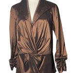 Tadashi Shoji Tadashi Collection Chocolate Brown
Shimmer Beaded Collar Peplum
Blouse Size 16 Photo 7