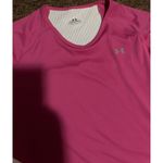 Under Armour Top Womens LG Pink White V-Neck Long Sleeve Activewear T-Shirt Photo 3