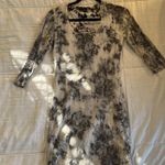 Forever 21 Short Tight Black White And Gray Floral Body Con Dress  Photo 0