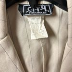 City Triangles made in USA Vintage 90s Beige & Navy Pinstripe Bow Blazer dress Photo 6