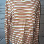 Madewell  Baby Tee Shimmer Stripe Long Sleeve Pullover Shirt XL K6313 Extra Large Photo 0