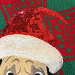 Christmas Sweater Puppy Dog Santa Hat Red Green Womens Medium 33 Degrees Comfy Photo 11