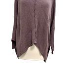 Free People  Wool Blend Oversized Asymmetrical Dolman Sleeve Sweater Purple M/L Photo 3