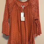 cupio Current orange blouse with see-through sleeves Photo 0