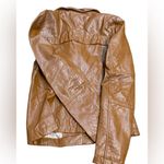 Guess Faux Leather Moto Jacket | Size XS | Chocolate Brown Photo 3