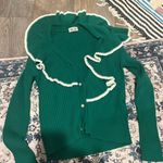 Baum und Pferdgarten ruffle asymmetrical cardigan, size small Green Photo 5