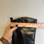 Tory Burch  Marlene Black Leather Riding Boots Gold Embossed Logo Women's Size 7M Photo 7