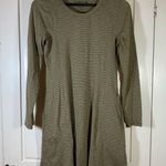 Toad&Co Women's Striped Long Sleeve Casual Organic Dress Small Green Pockets Photo 0