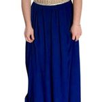 Say Yes to The Prom Dress Womens Size 3 Blue Beaded Halter Neck Sheer Satin Zip Photo 1