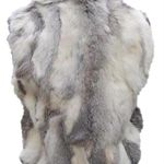 Cache Metallic Leather Fur Vest Diagonal Zipper Lined $278 NWT New Gray White Photo 3