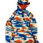 Burton  Ski Snow Orange Blue Hoodie Size Small Full Zip Front Pocket Sweatshirt. Photo 0