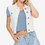 Almost Famous  white denim vest jacket size medium Photo 0