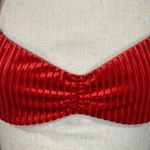 Dippin' Daisy's Small Christina Tie Bandeau Bikini Top Swim Lined Wild Cherry Red Photo 1
