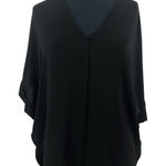 Vince Women’s Size XS Black 100% Silk/Soie V-Neck Sleeve Blouse Short Sleeve Photo 0