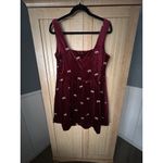 Altar'd State Burgundy Trinity Velvet Bubble Dress Size XL Burgundy Holiday XMAS Photo 6