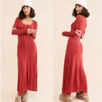 Free People  Just Like Heaven Henley Maxi Dress Red Grunge 90s Fall Size Small Photo 12