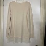 Vince . V neck beige wool double layer jumper knit sweater size Large Photo 4
