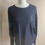 ZARA  navy blue textured bat wing blouse small Photo 0