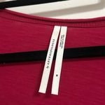 Anthropologie  Red Pink Ruffled V-Neck Ruffle Down Shirt Blouse Medium Photo 4